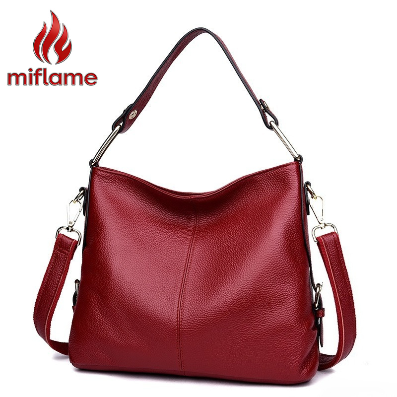 Luxury Bags No Logo - Bolso de Hombro de Cuero Genuino