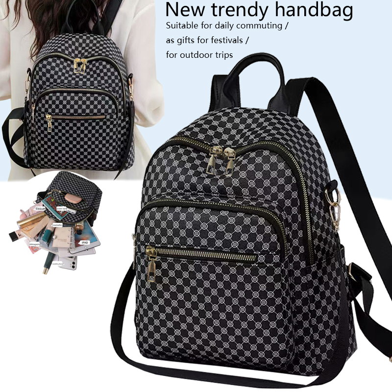 Weekender Bag Duffle - Mochila de PU con Patrón Geométrico