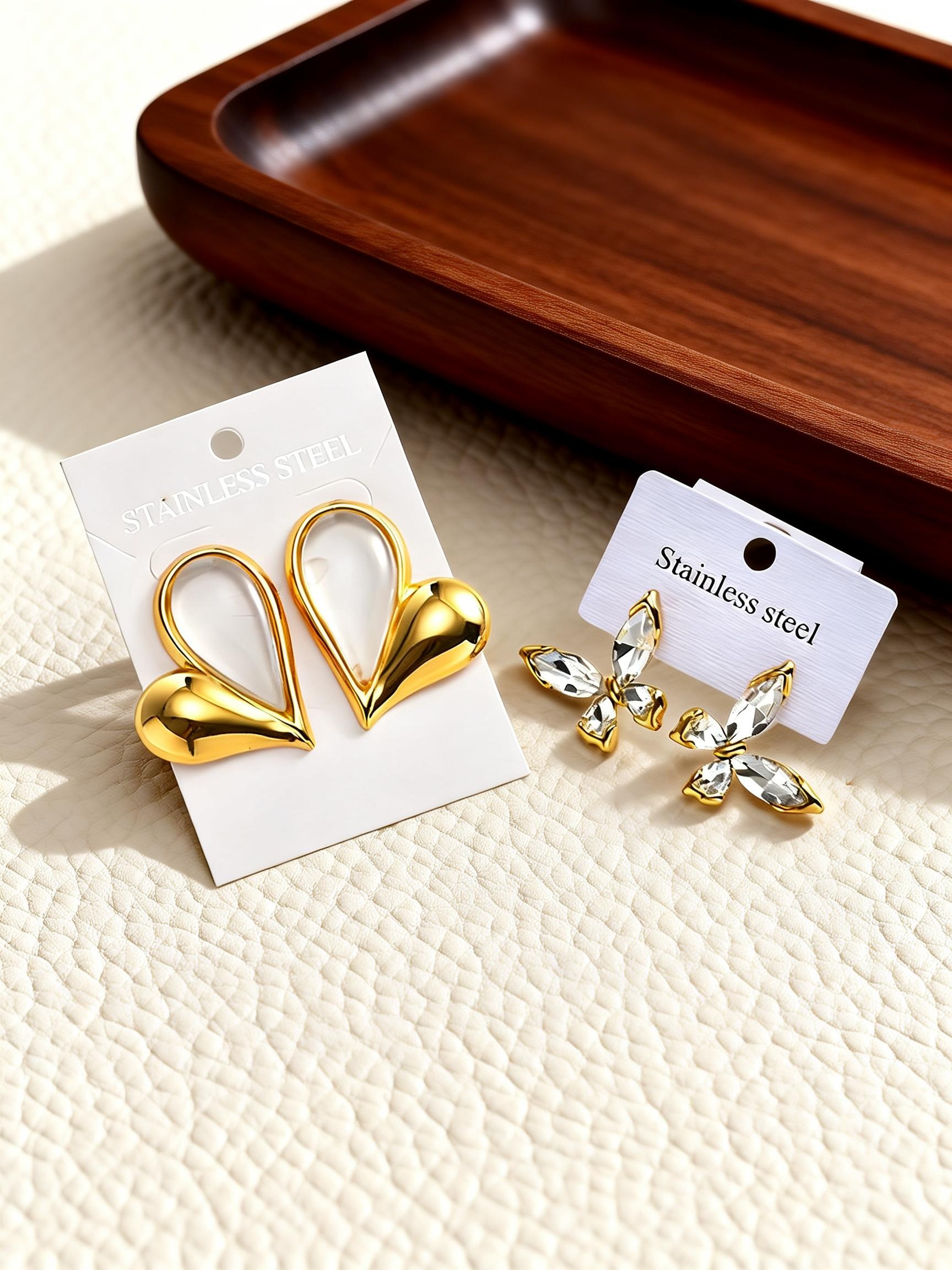 Luxury Bags Cz - Pendientes de Mariposa de Cristal de