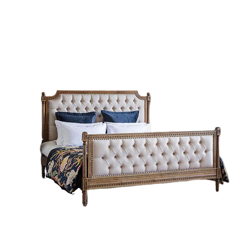 Cama doble de madera maciza re - Luxury Bags Direct reseña y precio