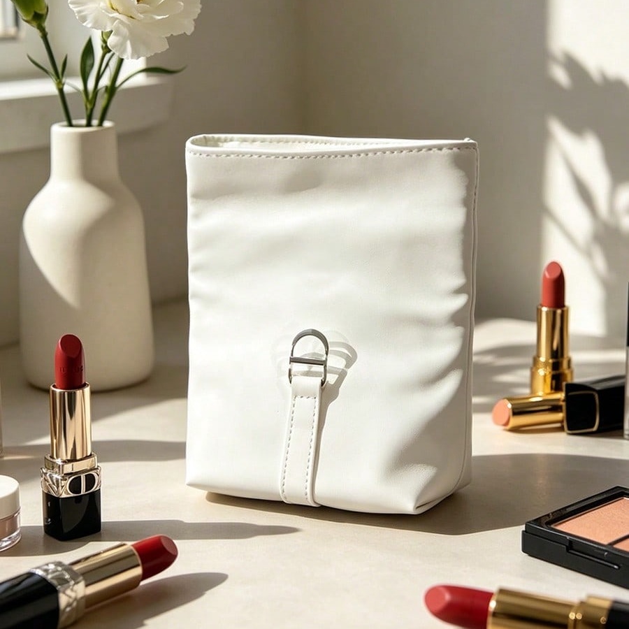 Bolsa de cosméticos blanca de  - Luxury Beach Bags Ysl reseña y precio