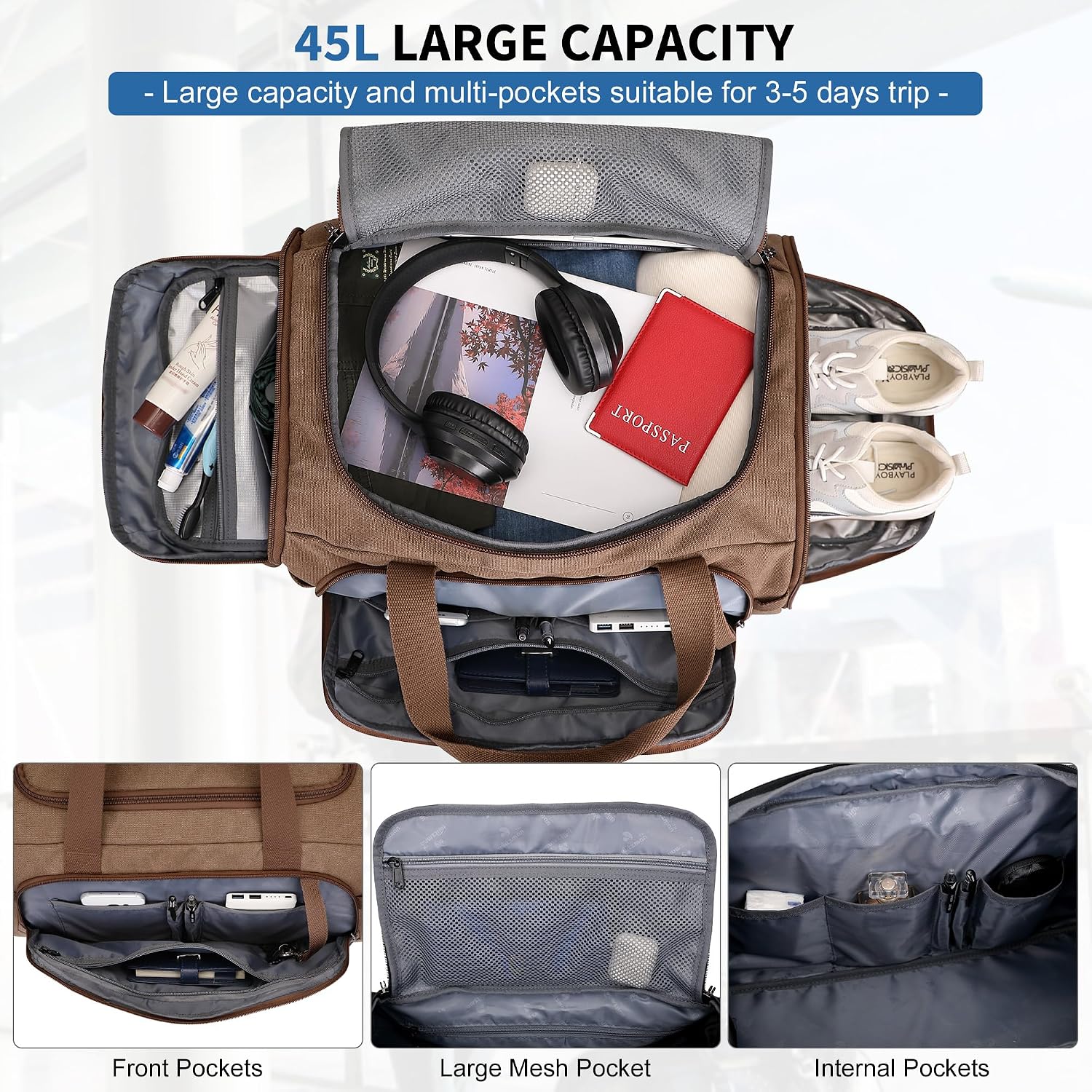 Bolsa de Lona para Hombre 3 en - Weekender Bag Duffle reseña y precio