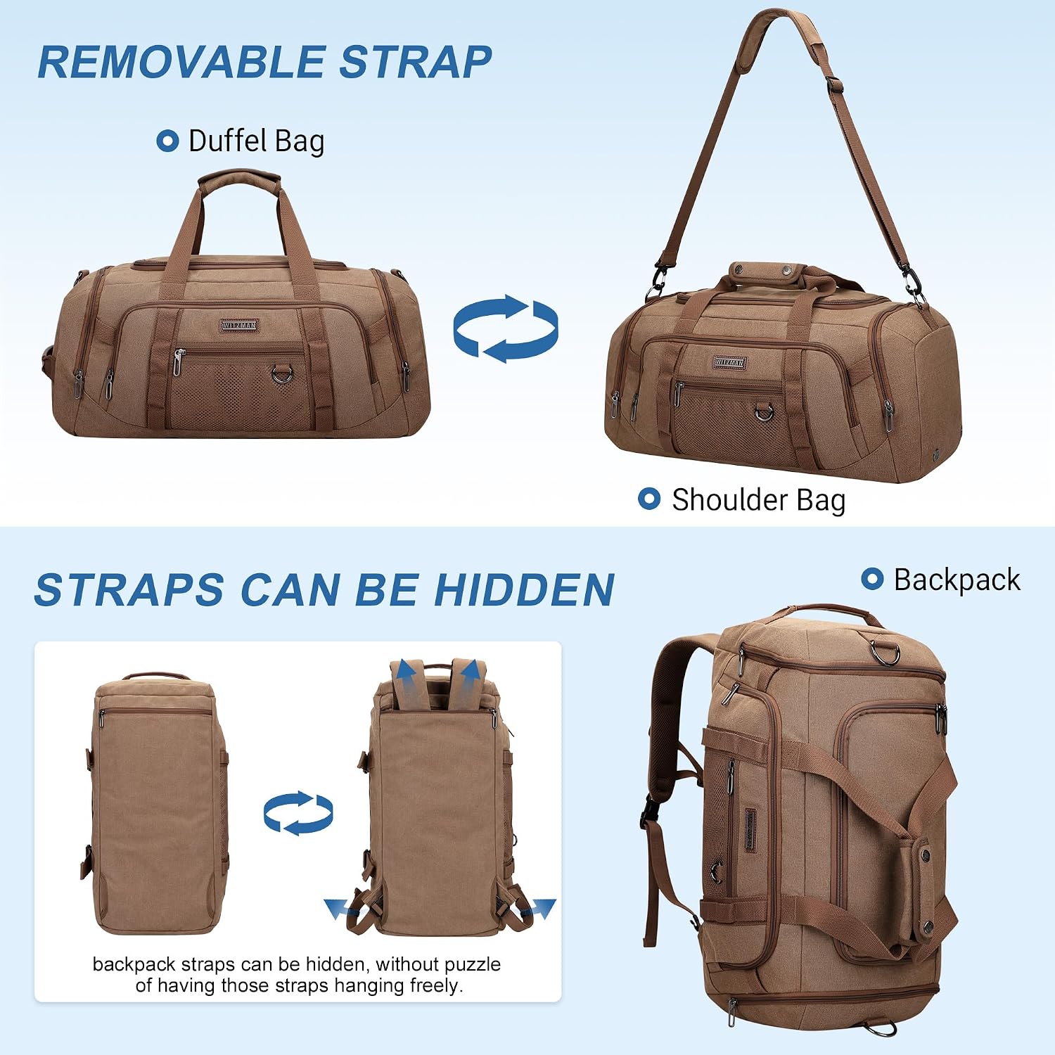 Bolsa de Lona para Hombre 3 en - Weekender Bag Duffle reseña y precio