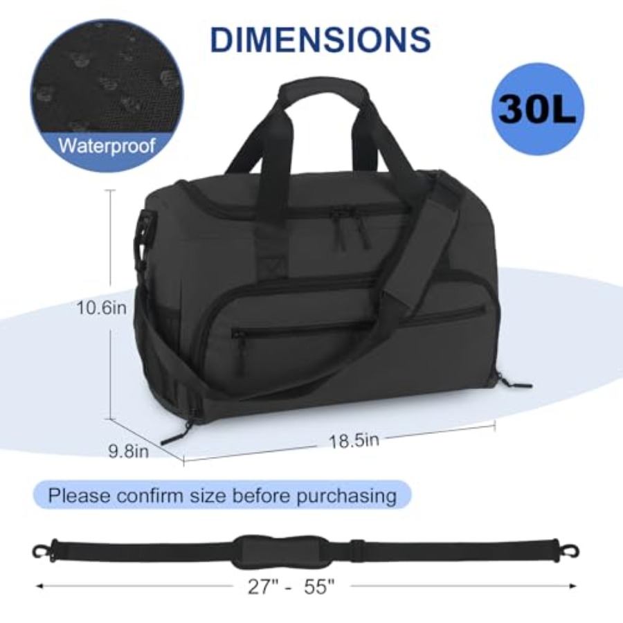 Bolsa de Gimnasio para Hombre  - Weekender Bag Duffle reseña y precio